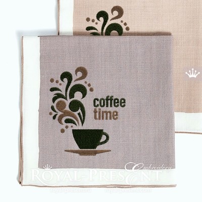 Сup of coffee Machine Embroidery Design - 3 sizes