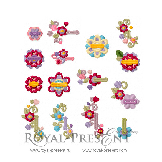 Tiny Buttonholes for kids Machine Embroidery Designs - 15 in 1