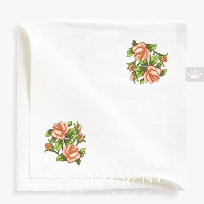 Rose bouquet Cross-stitch Machine Embroidery Design
