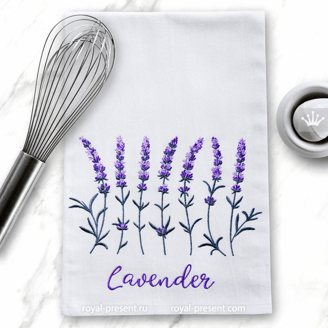 Lavender flowers with the inscription Set of Machine Embroidery Designs