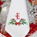 Christmas decoration with bow Machine embroidery design