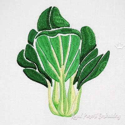 Brassica chinensis machine embroidery design - 3 sizes