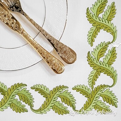 Leaf border element machine embroidery design