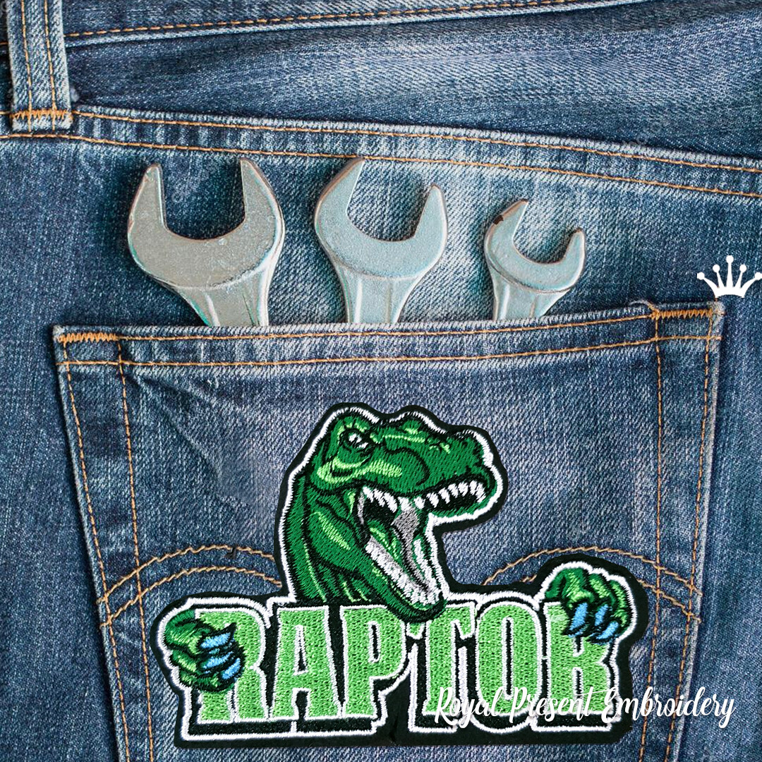 Dinosaur Velociraptor Machine Embroidery Design - 3 sizes