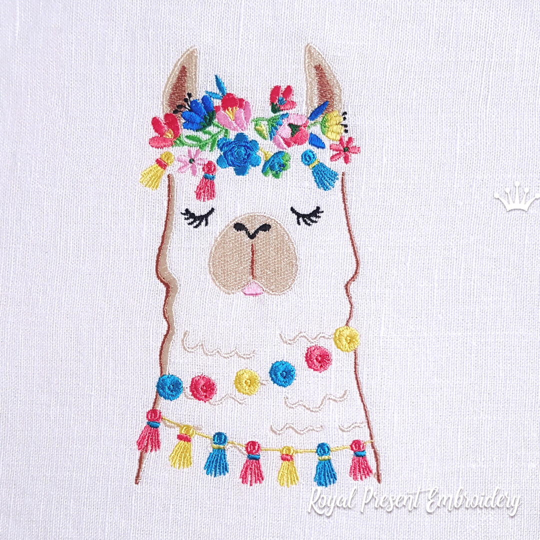 Alpaca Head Machine Embroidery Design - 3 sizes