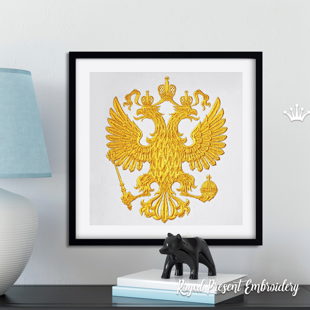 Emblem of Russia Double-headed Eagle Machine Embroidery Design - 3 sizes