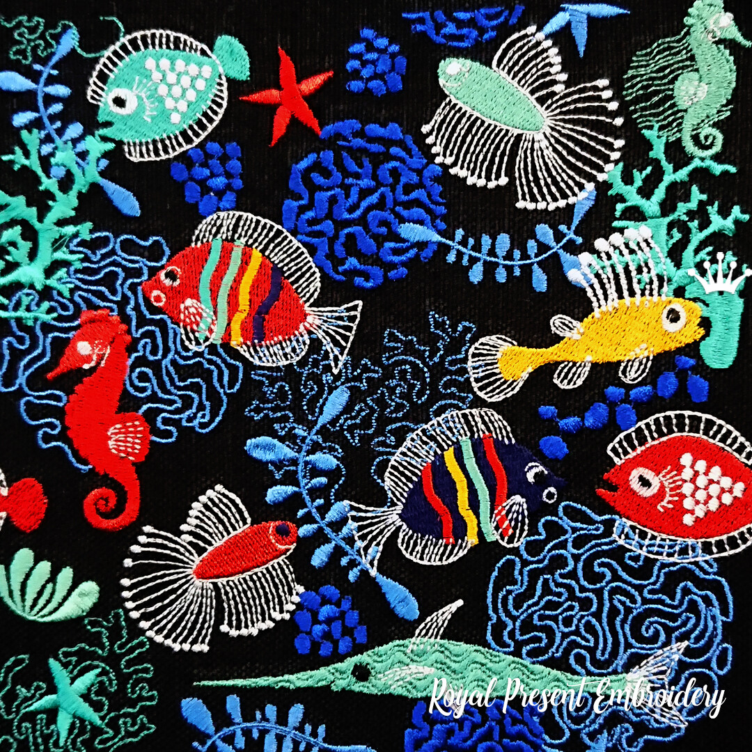 Underwater Adventures Machine Embroidery Design - 2 sizes