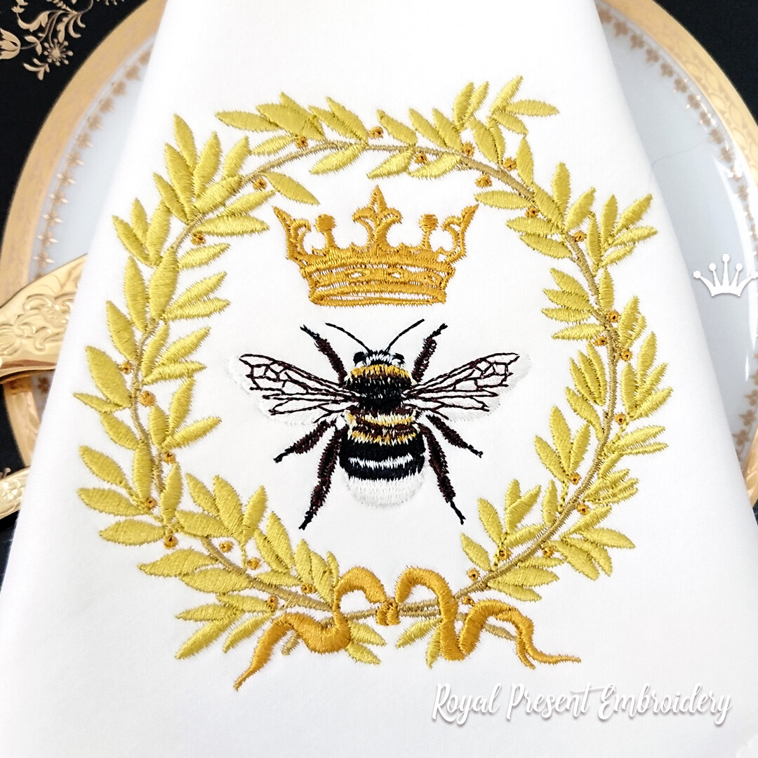 Machine Embroidery Design French Napoleonic Bee - 3 sizes