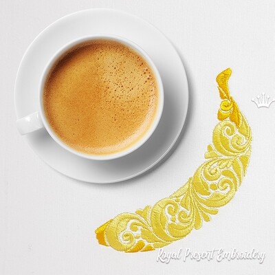 Ornate Banana Machine Embroidery Design - 2 sizes