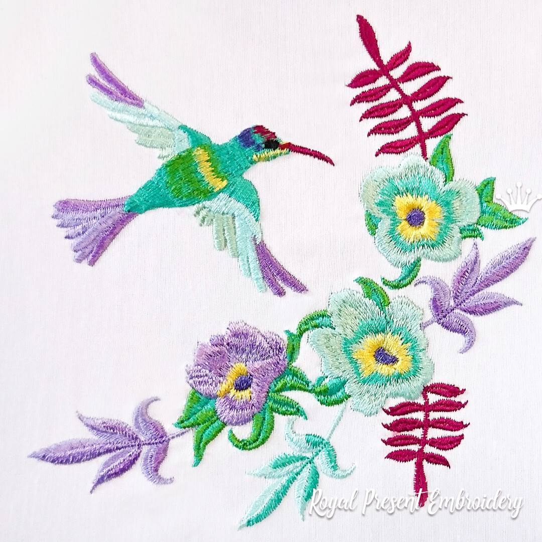 Free Hummingbird Machine Embroidery Design - 2 sizes