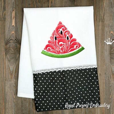 Ornate Watermelon Machine Embroidery Design - 4 sizes