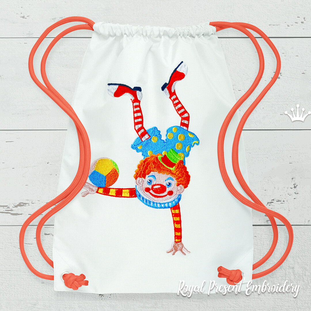 Clown Acrobat Machine Embroidery Design - 3 sizes
