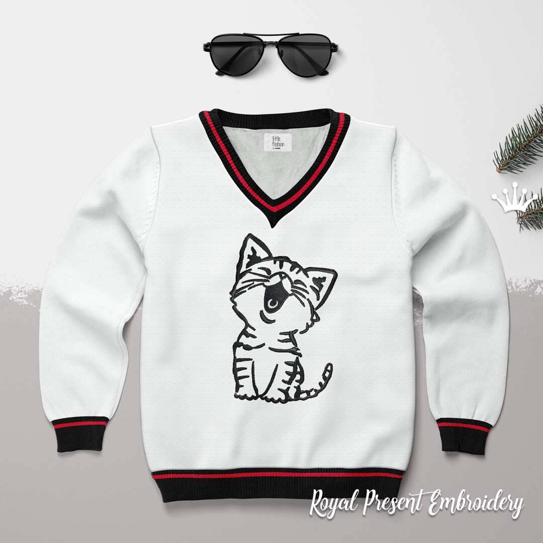 Kitten Machine Embroidery Design - 5 sizes