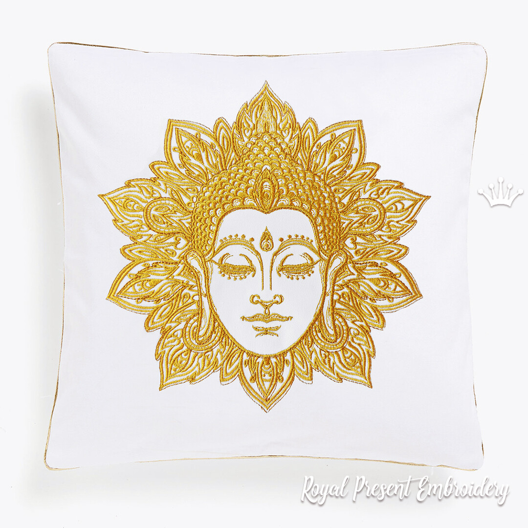 Buddha face Machine Embroidery Design - 2 sizes
