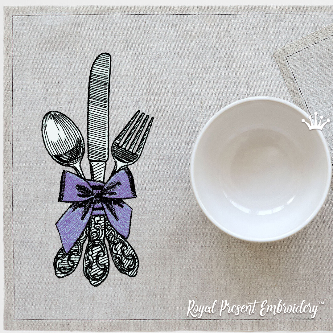 Vintage Cutlery Machine embroidery design - 3 sizes