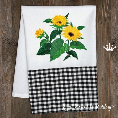 Sunflowers Machine Embroidery Design - 2 sizes