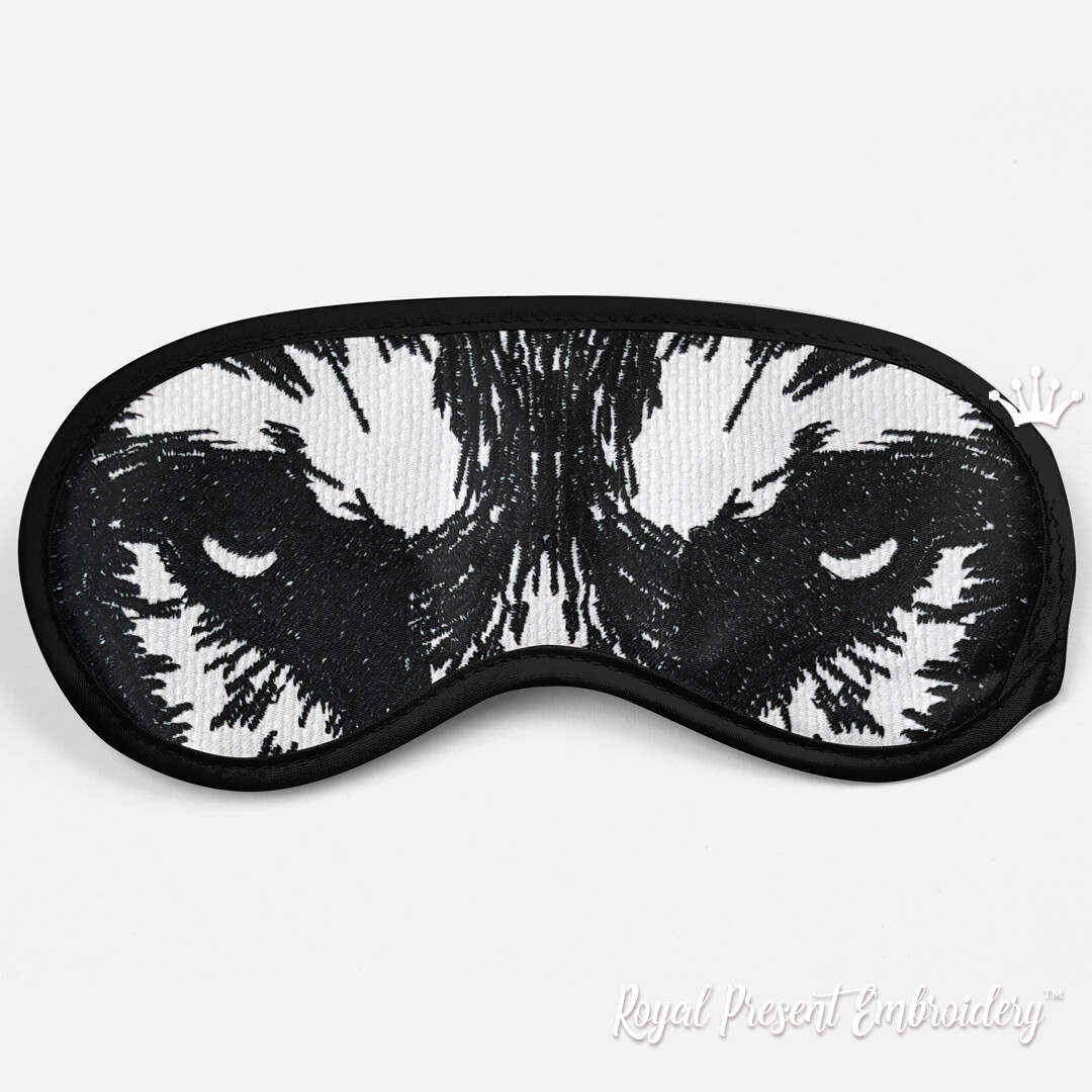 Ith machine embroidery design sleep mask wolf  royal present Ith machine embroidery design sleep mask wolf  royal present