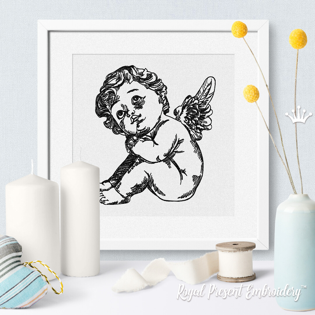 Cupid little baby Machine Embroidery Design