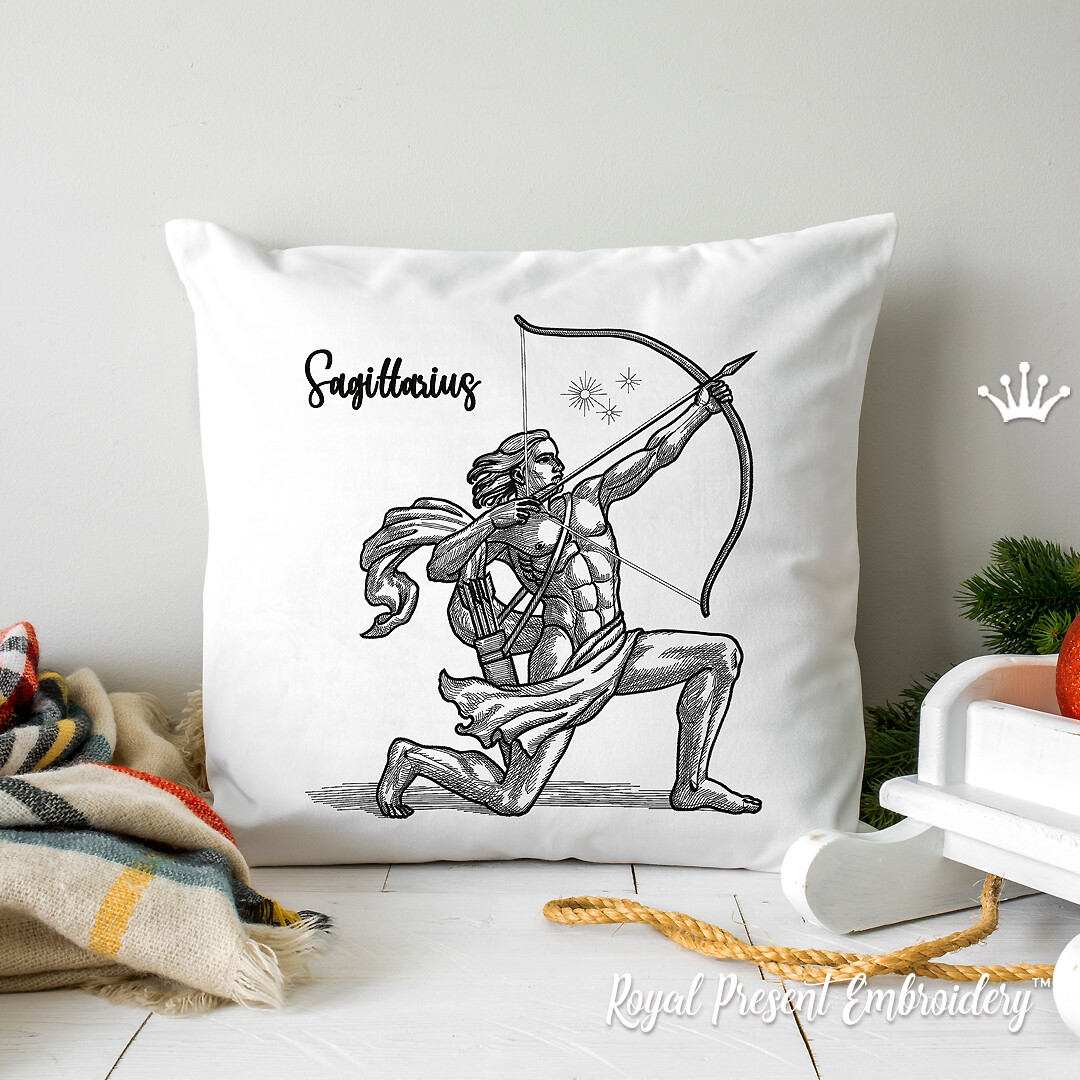 Sagittarius zodiac sign Machine Embroidery Design - 5 sizes
