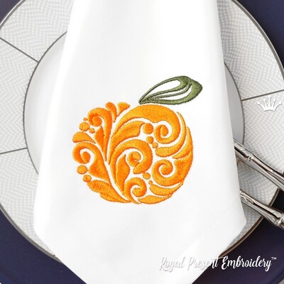 Ornate Orange machine embroidery design