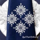 Snowflakes Cross-stitch Embroidery Design - 3 sizes