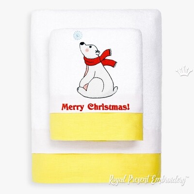 Christmas Polar Teddy Bear Machine Embroidery Design - 2 sizes