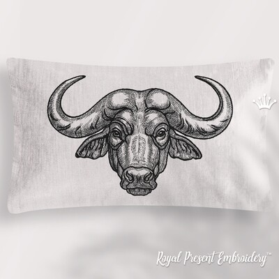 Wild buffalo head Machine Embroidery Design - 3 sizes