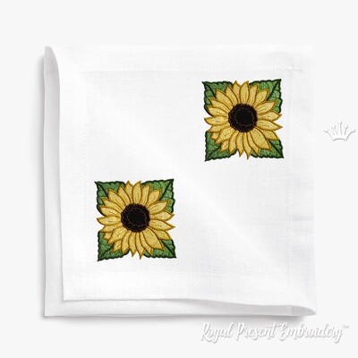 Sunflower square Machine Embroidery Design