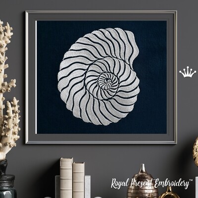 Spiral SeaShell Nautilus Machine Embroidery Design - 5 sizes