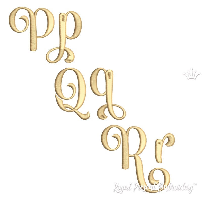 PQR letters Machine Embroidery Designs