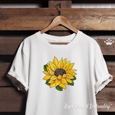 Sunflower Cross-stitch Machine Embroidery Design