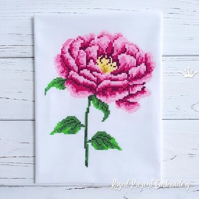 English Rose Cross-stitch Machine Embroidery Design