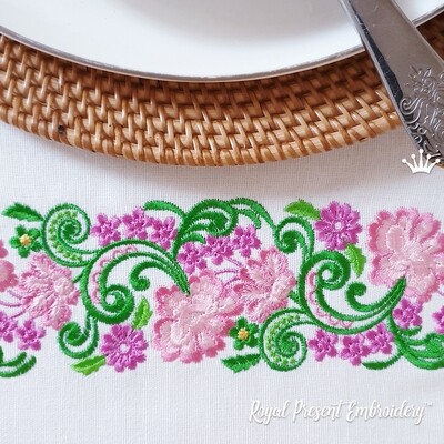 Floral Endless Border Machine Embroidery Design