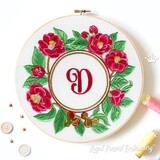 Camellia Wreath Machine Embroidery Design - 3 sizes