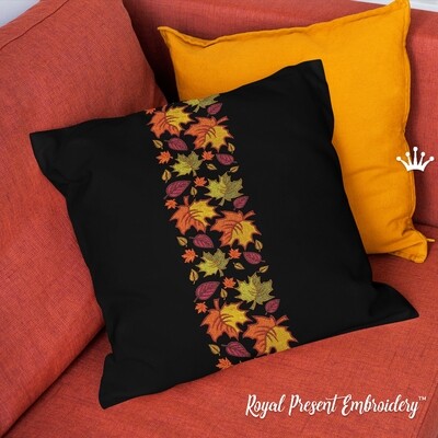 Autumn leaves border Machine Embroidery Design - 2 sizes