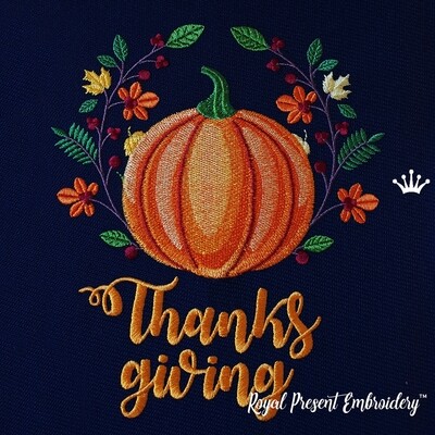 Thanksgiving Day machine embroidery design - 4 sizes