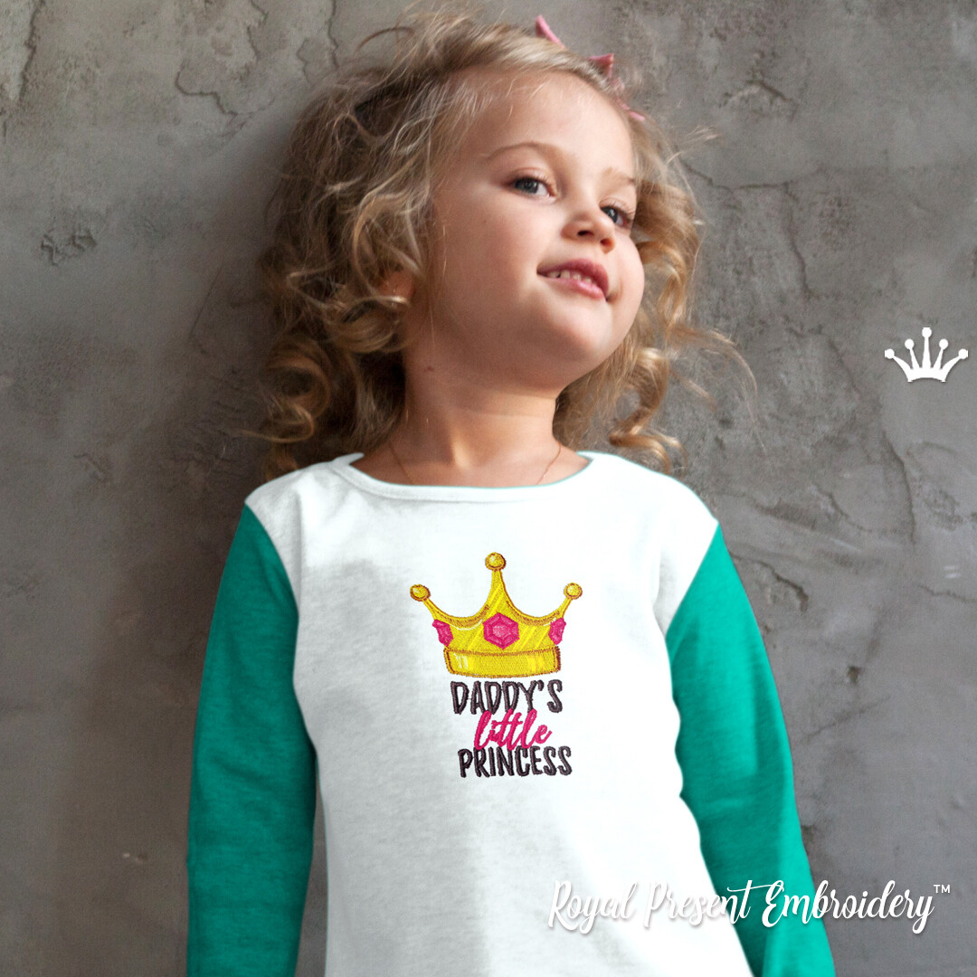 Deddys Little Princess Free Machine Embroidery Design - 3 sizes