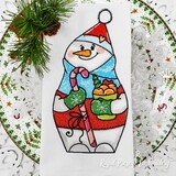 Snowman with Goodies Machine Embroidery Design - 4 sizes