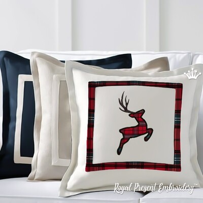 Deer Applique Machine Embroidery Design - 6 sizes