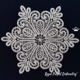 Snowflake Like Battenberg lace Machine Embroidery Design - 5 sizes