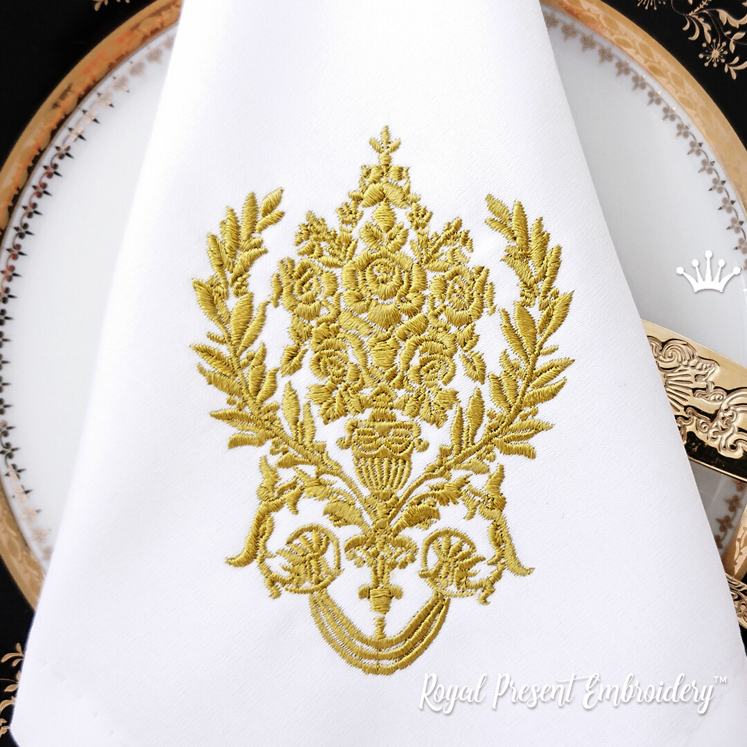Machine Embroidery Design Damask pattern - 2 sizes