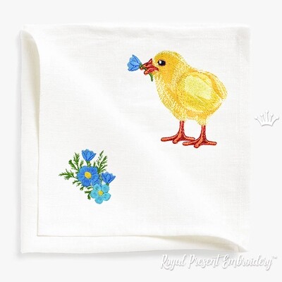 Easter Chick Machine Embroidery Design Set - 2 Sizes