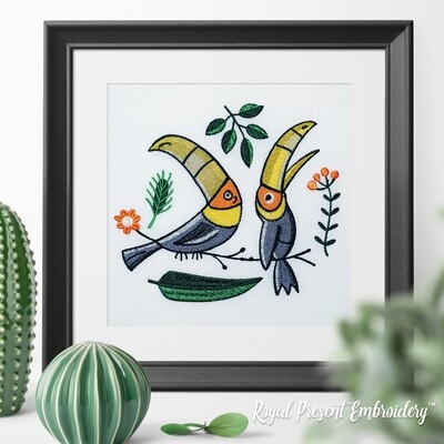 Toucans Machine Embroidery Design - 3 sizes