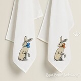 Bunny Girl with Bow Machine Embroidery Design - 3 sizes