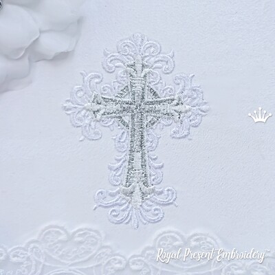 Machine Embroidery Design Ornate Cross
