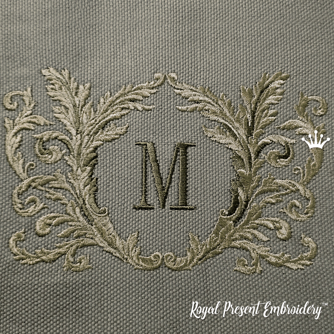 Baroque Blank Monogram Machine Embroidery Design - 6 sizes