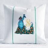 Peacock for monogram Machine embroidery design - 2 sizes