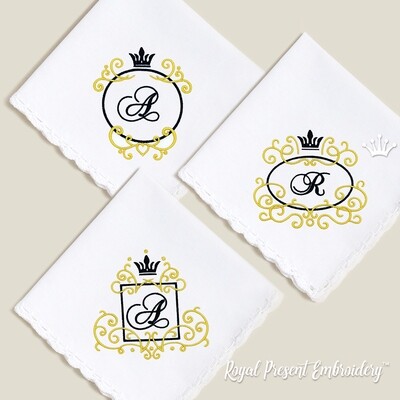Three Frames for monograms Machine Embroidery Designs
