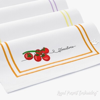Tomatoes Machine Embroidery Design - 4 sizes