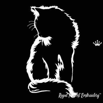 Cat Free Machine Embroidery Design - 4 sizes